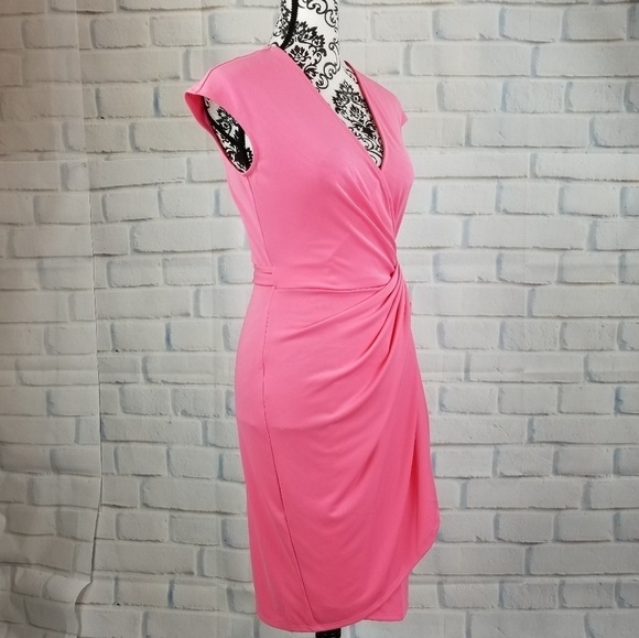 Lark & Ro size x sleeveless stretch wrap dress - Picture 4 of 8